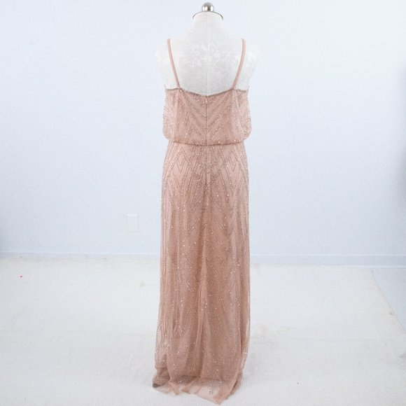 BHLDN Adrianna Papell 14 Beaded Maxi Dress Pink - Picture 5 of 10